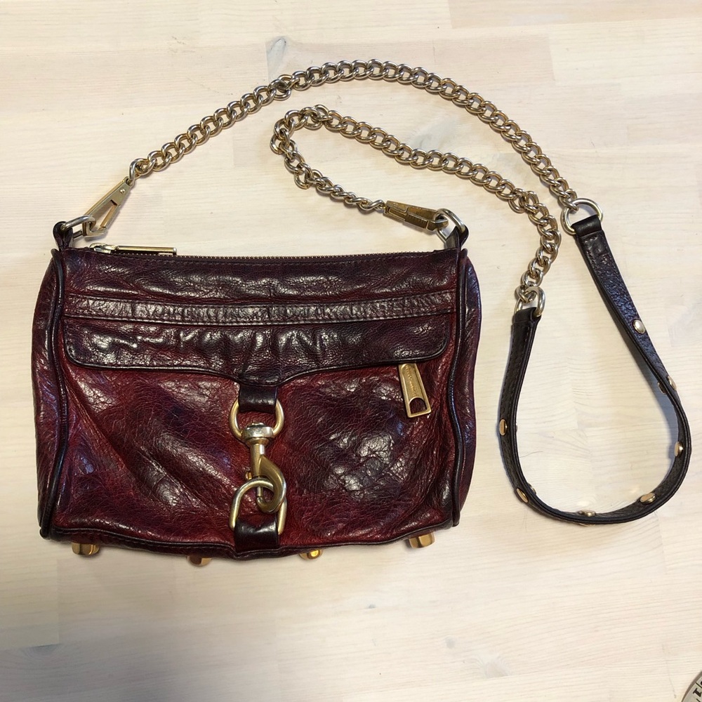Rebecca Minkoff deep red cross-body leather bag